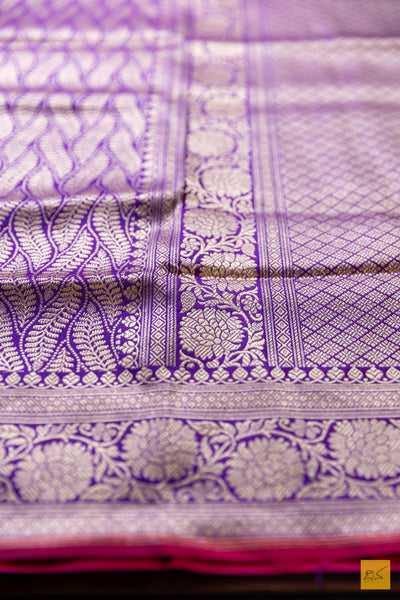 Devi- Purple Banarasi Katan Silk Brocade Saree