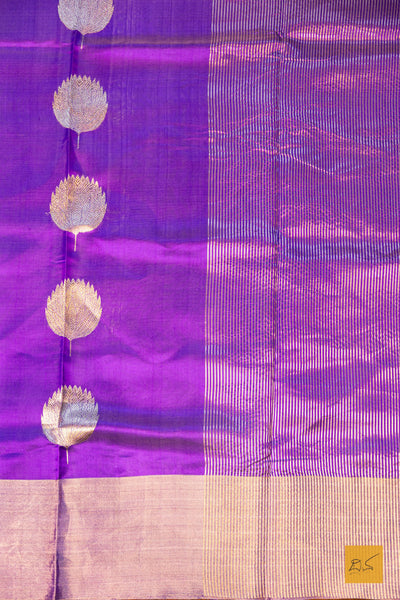 Ishumathi- Purple Chanderi Pure Silk Handwoven Saree