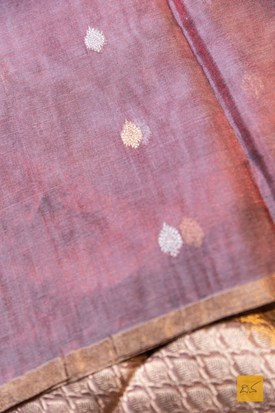 Mrinalini - Red Banarasi Tissue Silk Organza Handwoven Saree