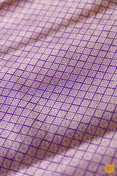 Devi- Purple Banarasi Katan Silk Brocade Saree