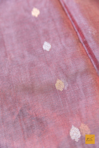 Mrinalini - Red Banarasi Tissue Silk Organza Handwoven Saree