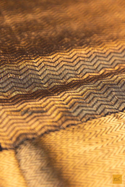 Brown Chanderi Pure Silk Handwoven Saree