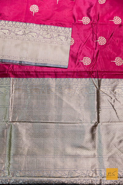 Adhira- Pink Banarasi Katan Silk Handwoven Saree