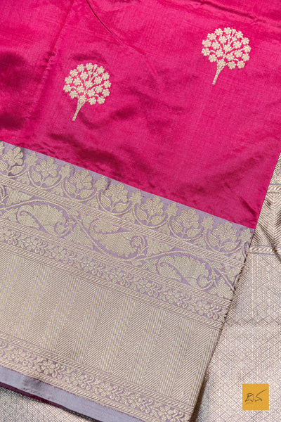 Adhira- Pink Banarasi Katan Silk Handwoven Saree