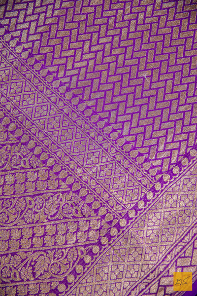 Purple Brocade Banarasi Georgette Saree