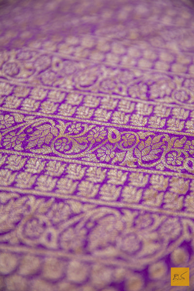 Purple Brocade Banarasi Georgette Saree