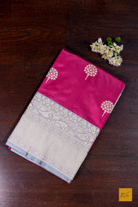 Adhira- Pink Banarasi Katan Silk Handwoven Saree