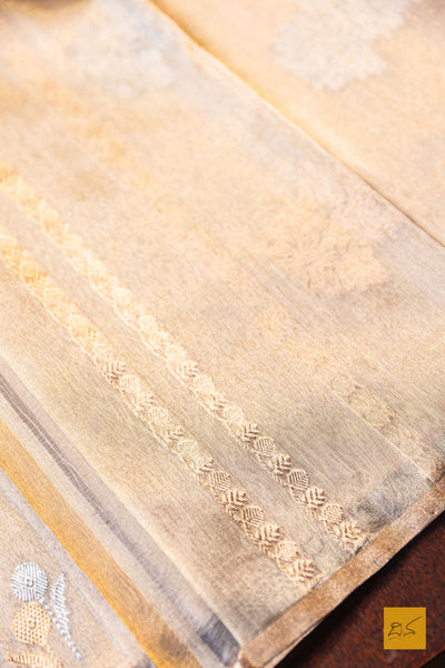 Maithreyi- Gold Banarasi Tissue Silk Organza Handwoven Saree