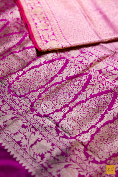 Pavana- Pink Banarasi Katan Silk Brocade Saree