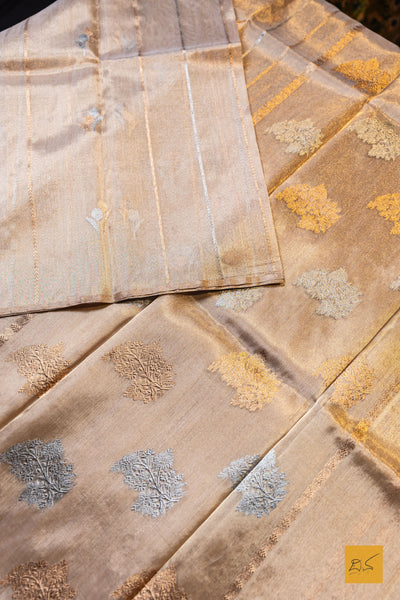 Maithreyi- Gold Banarasi Tissue Silk Organza Handwoven Saree