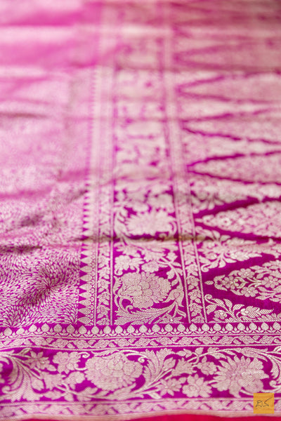 Pavana- Pink Banarasi Katan Silk Brocade Saree