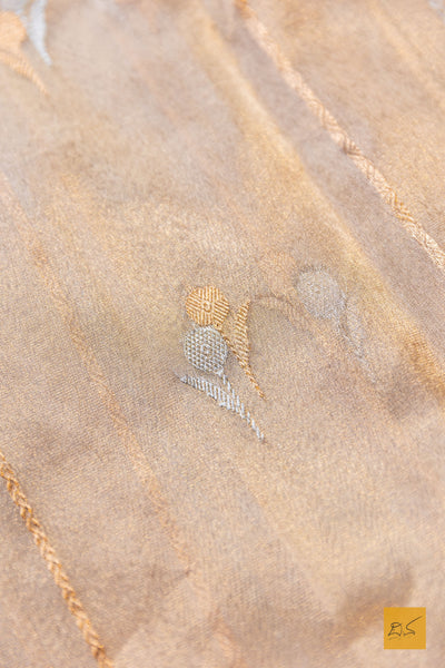 Maithreyi- Gold Banarasi Tissue Silk Organza Handwoven Saree