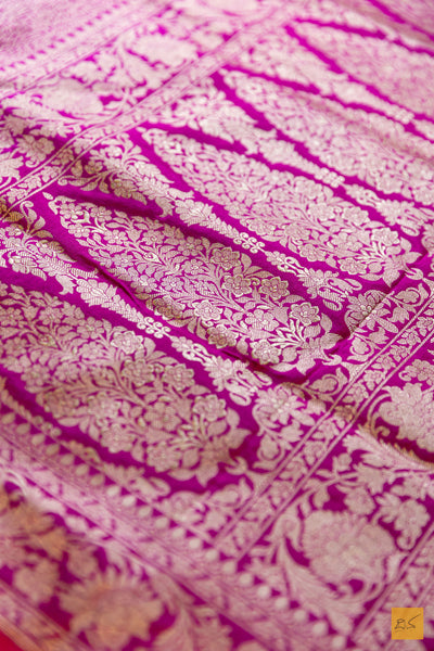 Pavana- Pink Banarasi Katan Silk Brocade Saree