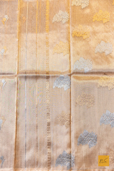 Maithreyi- Gold Banarasi Tissue Silk Organza Handwoven Saree