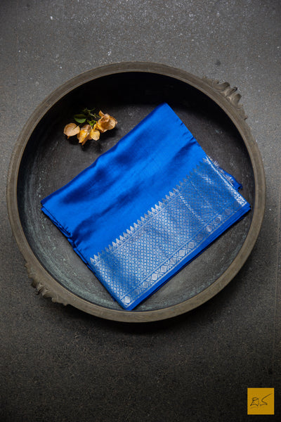 Blue Banarasi Chiniya Silk Saree