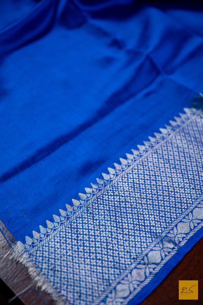 Blue Banarasi Chiniya Silk Saree