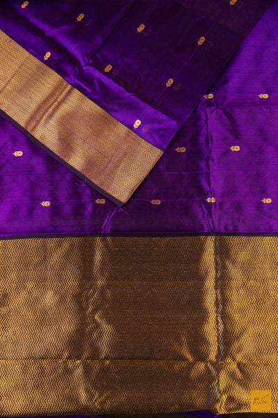 Purple Chanderi Pure Silk Handwoven Saree