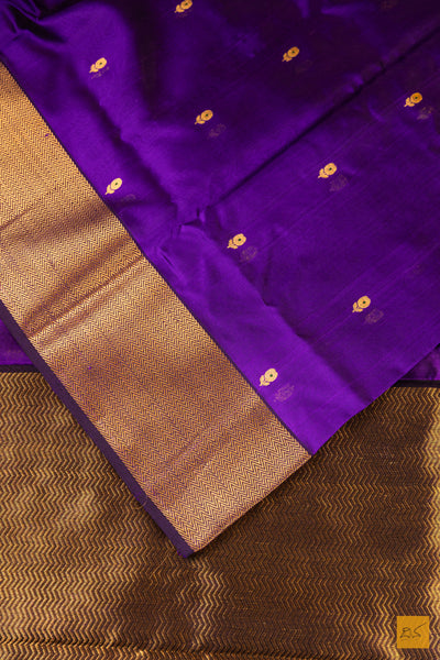 Purple Chanderi Pure Silk Handwoven Saree