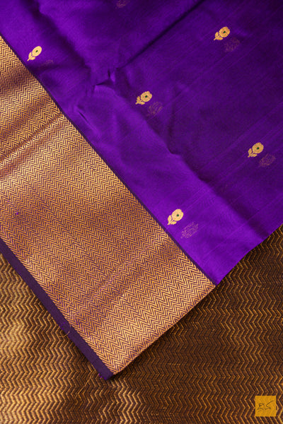 Purple Chanderi Pure Silk Handwoven Saree
