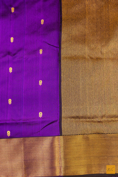 Purple Chanderi Pure Silk Handwoven Saree