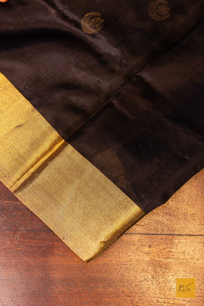 Niranjana- Black Chanderi Pure Silk Handwoven Saree