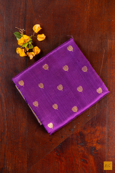 Purple Chanderi Pure Silk Handwoven Saree