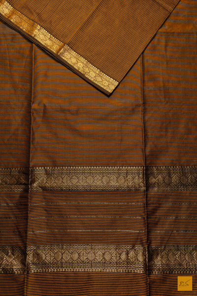 Krithika- Yellow-Black Maheshwari Garbh Reshmi Handwoven Saree