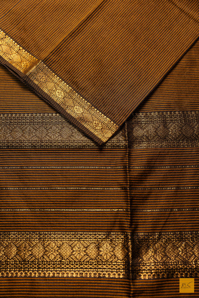 Krithika- Yellow-Black Maheshwari Garbh Reshmi Handwoven Saree