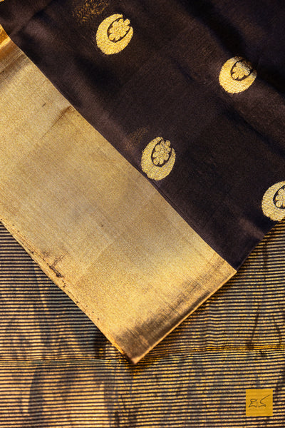 Niranjana- Black Chanderi Pure Silk Handwoven Saree