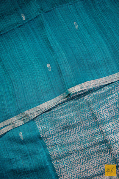 Blue Resham Matka Handwoven Saree