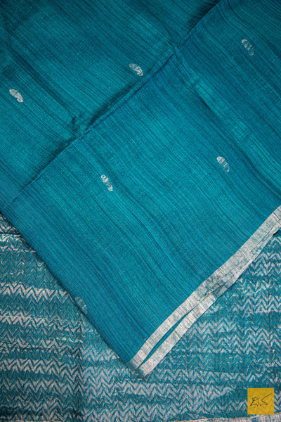 Blue Resham Matka Handwoven Saree