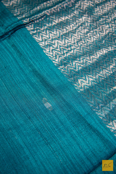 Blue Resham Matka Handwoven Saree