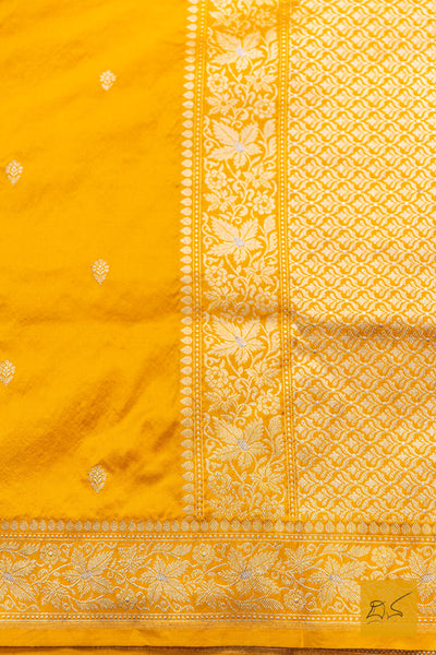 Madhuvanthi- Yellow Banarasi Katan Silk Handwoven Saree