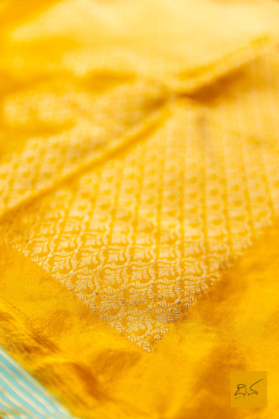 Madhuvanthi- Yellow Banarasi Katan Silk Handwoven Saree