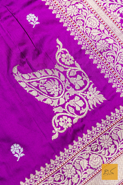 Prahasini- Purple Banarasi Katan Silk Handwoven Saree
