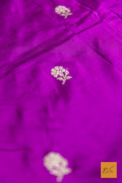 Prahasini- Purple Banarasi Katan Silk Handwoven Saree