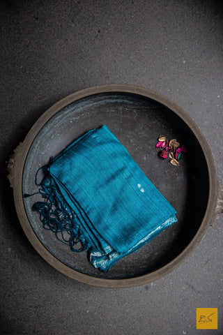 Blue Resham Matka Handwoven Saree