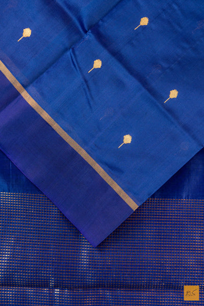 Blue Chanderi Pure Silk Handwoven Saree