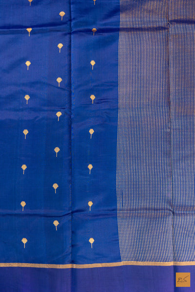 Blue Chanderi Pure Silk Handwoven Saree