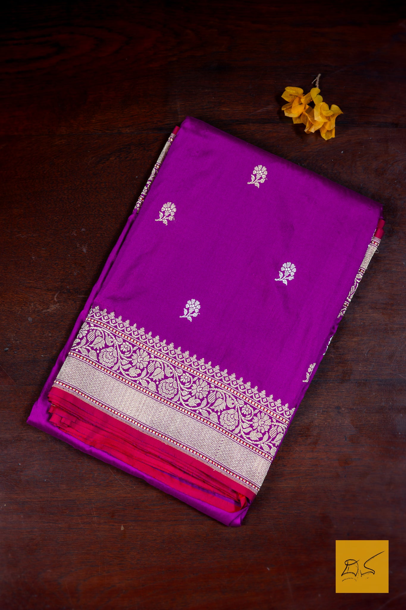 Prahasini- Purple Banarasi Katan Silk Handwoven Saree