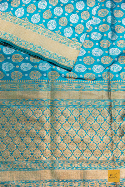 Bhanu- Sea Green Banarasi Katan Silk Handwoven Saree
