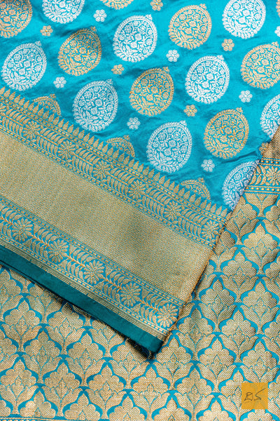 Bhanu- Sea Green Banarasi Katan Silk Handwoven Saree