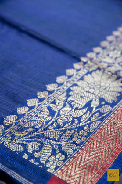 Pink-Blue Banarasi Dupion Silk Handwoven Saree