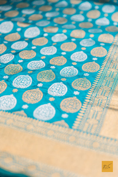 Bhanu- Sea Green Banarasi Katan Silk Handwoven Saree