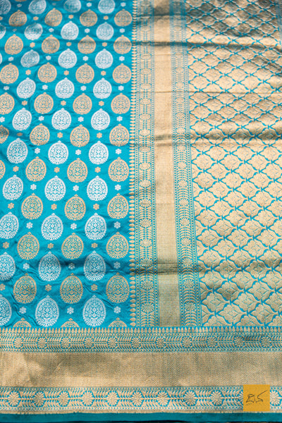 Bhanu- Sea Green Banarasi Katan Silk Handwoven Saree