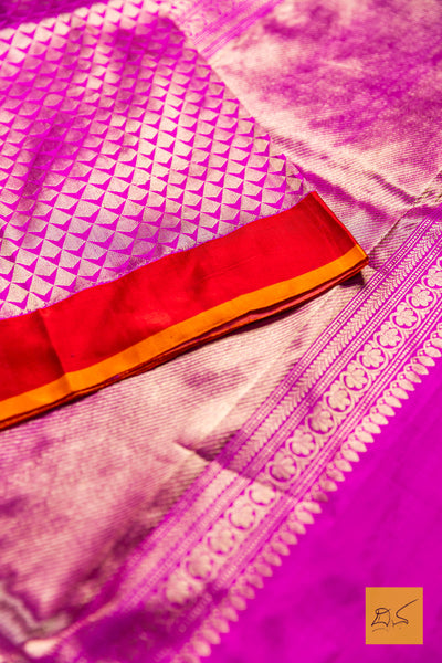 Mahiyasyi- Pink Banarasi Katan Silk Handwoven Saree