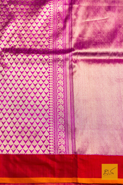 Mahiyasyi- Pink Banarasi Katan Silk Handwoven Saree