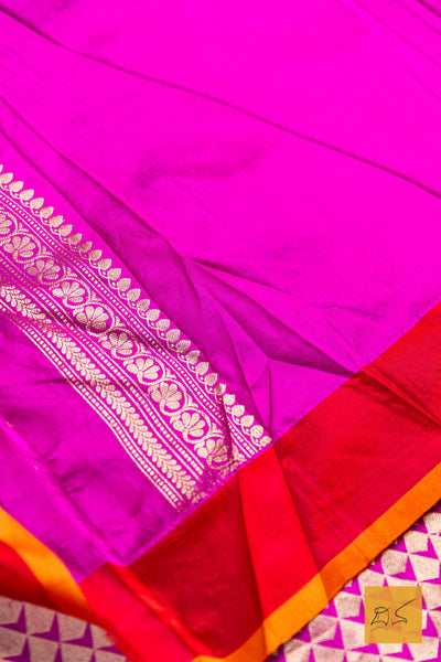 Mahiyasyi- Pink Banarasi Katan Silk Handwoven Saree