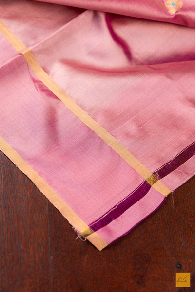 Pink Chanderi Pure Silk Handwoven Saree