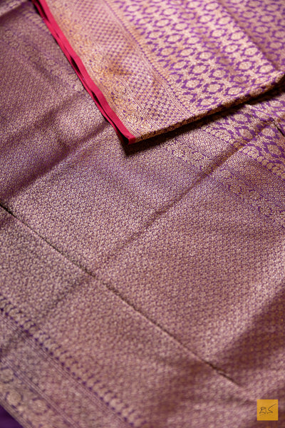 Vidhathri- Purple Banarasi Katan Silk Brocade Saree